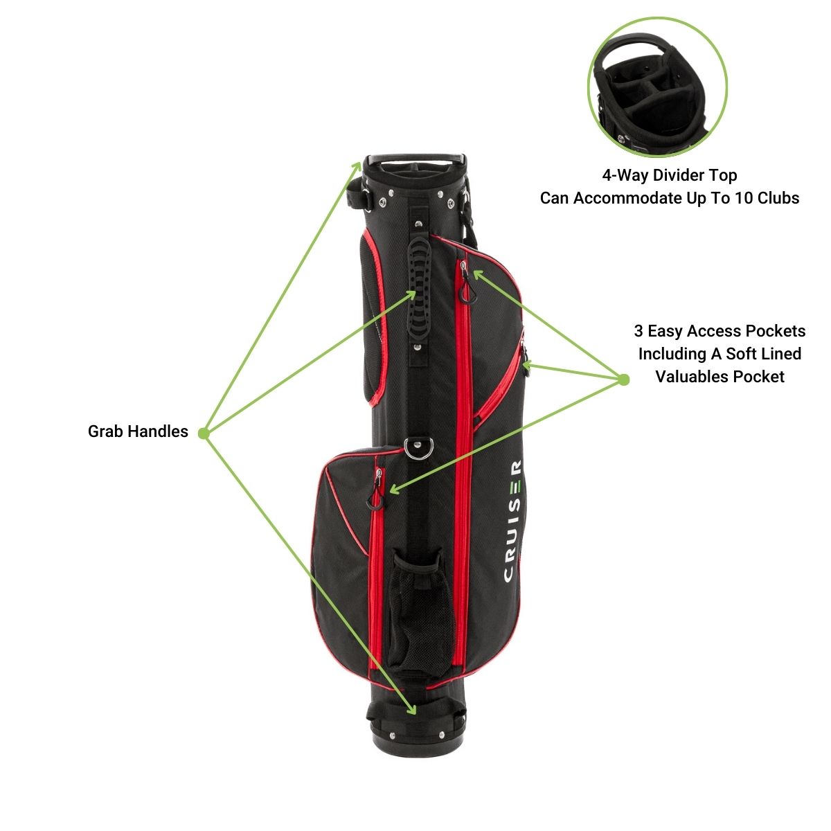 CR-Lite Lightweight 7 Inch Stand Bag - Black/Red