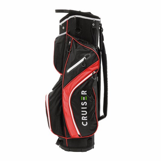 CB3 Deluxe Golf Cart Bag - 14 Way Divider - Black/Red