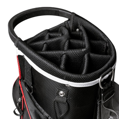 CB3 Deluxe Golf Cart Bag - 14 Way Divider - Black/Red