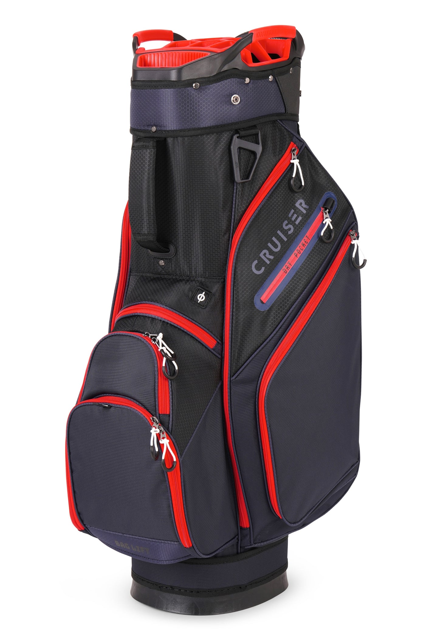 NOVA Cart Bag – Deluxe 14 Way Rubber Divider Top - Black/Navy/Red