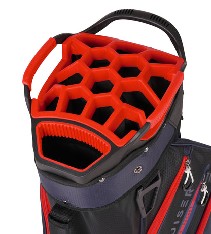 NOVA Cart Bag – Deluxe 14 Way Rubber Divider Top - Black/Navy/Red
