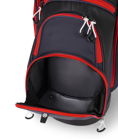 NOVA Cart Bag – Deluxe 14 Way Rubber Divider Top - Black/Navy/Red