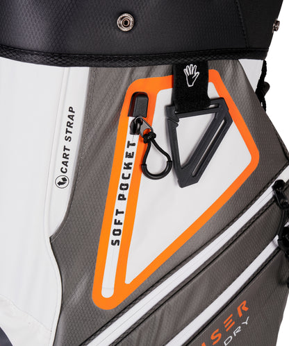 CR-DriMax Waterproof Golf Cart Bag - 14 Way Divider Trolley Bag - White