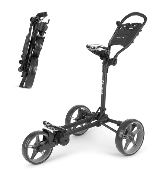 CR-Flat Ultra Thin Folding 3 Wheel Trolley - Black