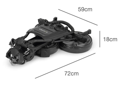 CR-Flat Ultra Thin Folding 3 Wheel Trolley - Black