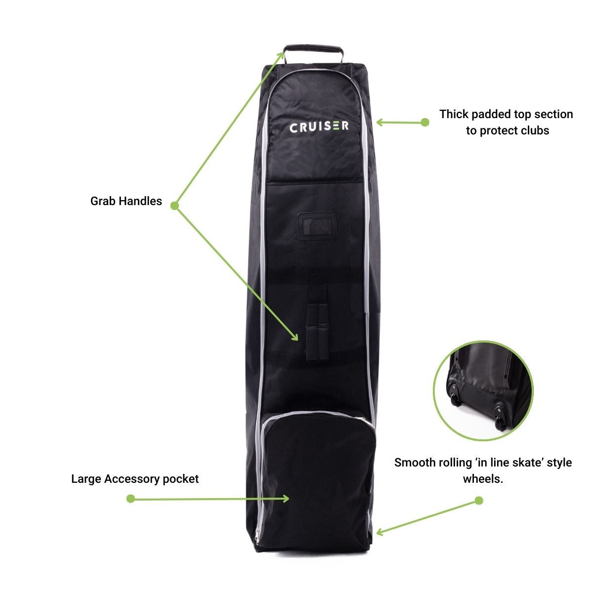 Deluxe Padded Wheeled Travel Cover Bag